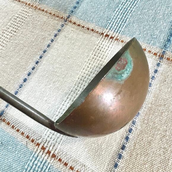 Vintage 18″ Hand‑Forged Copper Soup Ladle with Iron Handle - Picture 7 of 15